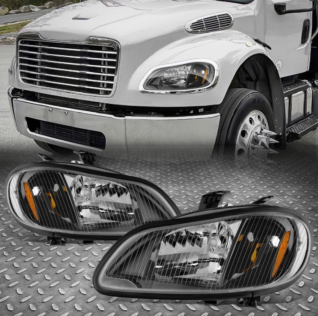 Par de faros negros para Freightliner M2 03-19 106 112