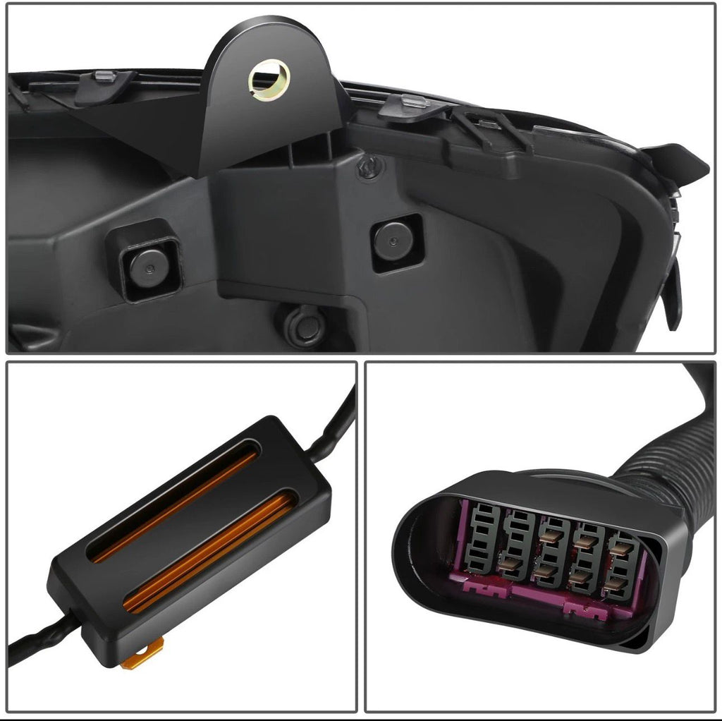 Faro LED DRL con señal de giro secuencial negro para 08-17 Kenworth T660