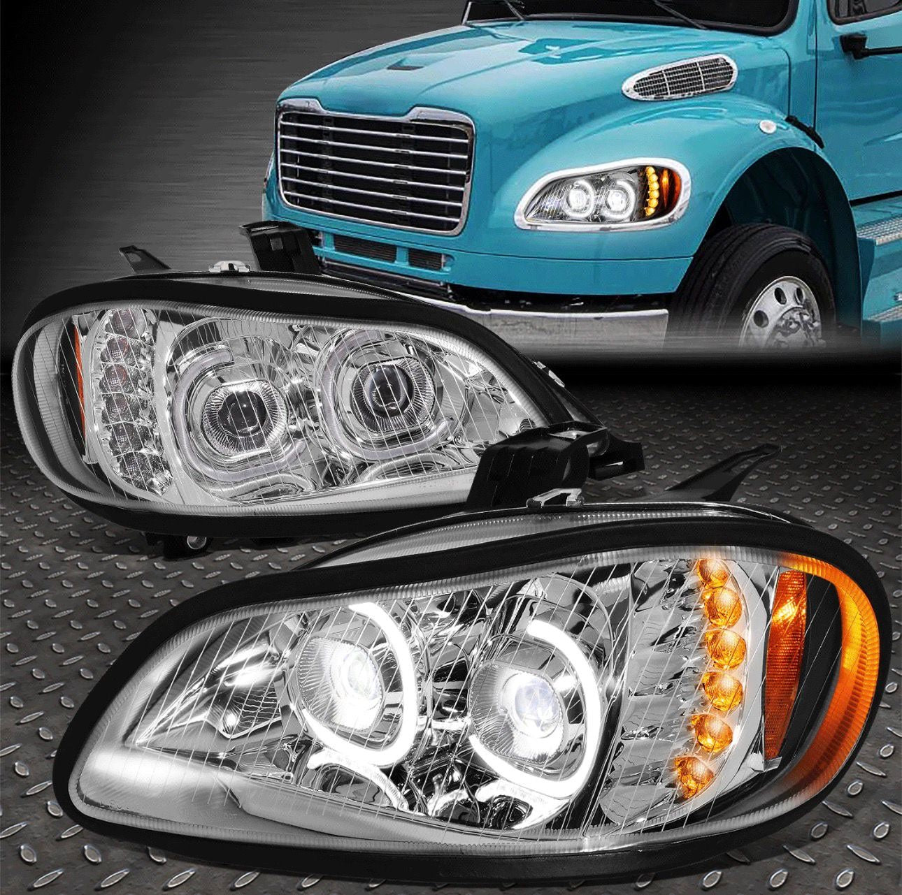 FAROS LED PARA FREIGHTLINER 03-19 FREIGHTLINER M2 106 112 FAROS CROMADOS