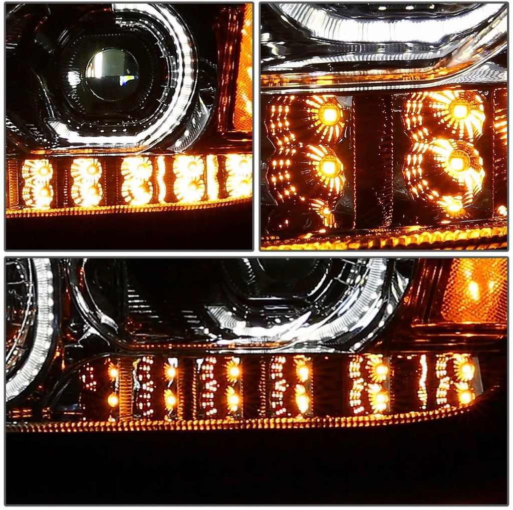 Faro con señal de giro cromado LED DRL para Kenworth 08-19 T170 T370 T660