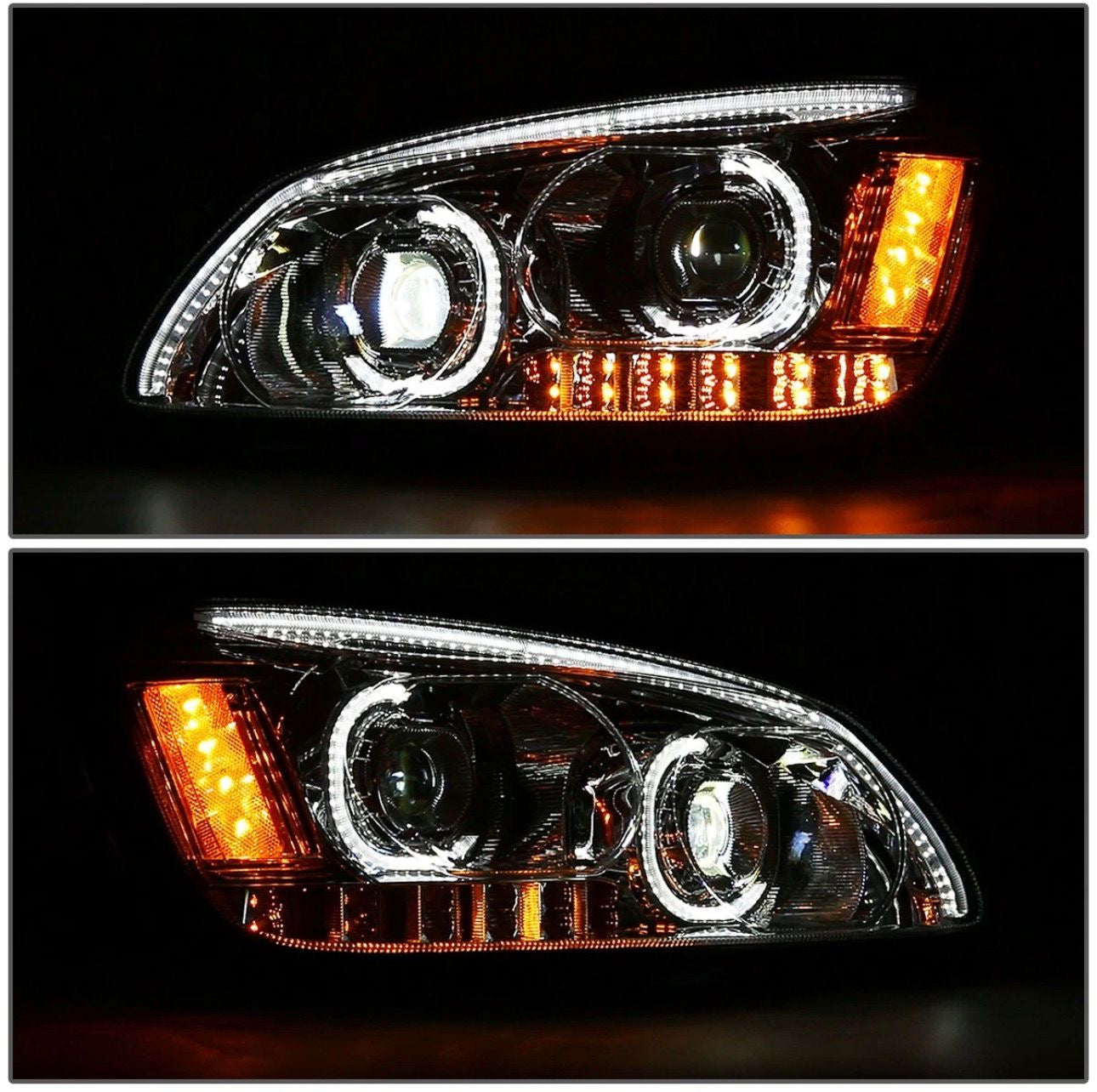 Faro con señal de giro cromado LED DRL para Kenworth 08-19 T170 T370 T660